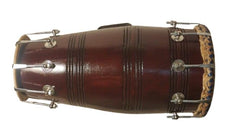 20 To 21 Inches Naal Wooden Dholki, Brown - Hand Beaten Acoustic Materials | Suitable For Intermediate To Professional Level Players