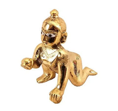 Ashtadhatu Laddu Gopal Idol, Bal Gopal, Thakur Ji, Gold, Brass, Idol - Size No.1, Laddoo Gopal Janmashtami Special For Home Temple, Metal Kanha Ji, Religious, Occasion & ?Festival Statue