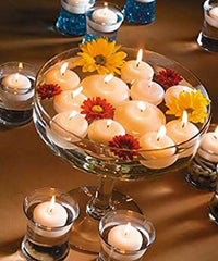 BULK BUY WHITE FLOATING CANDLES SET OF 48 | PERFECT FOR COUPLE DATE NIGHT CANDLE