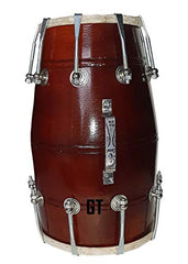 Wood Dholak Musical Instrument Drum Nuts N Bolt Dholak - Brown | Perfectly Symmetric Round Dholak - Dholak For Festival, Wedding, Satsang | Very Easy To Tune