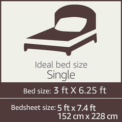Floral Print Cotton 1 Single Bedsheet With 1 Pillow Cover - 60 X 90 Inches, Multicolor | Soft & Breathable Fabric, Skin-Friendly Bed Sheet For All Seasons