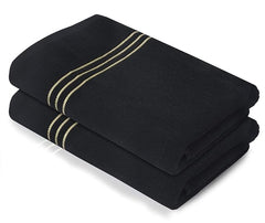 Hanorix 100% Cotton Large Size Bath Towel 900 Gsm | Soft Bath Towel For Men & Women Ultra Absorbent Cotton Towel Soft & Absorbent Towel (Black) - Pack Of 2