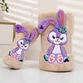 Homecloud Super Soft Rabbit Bath Towel With Hand Towel 700 Gsm | 3x Softer Than Cotton Towels A Gift For Baby Shower | Set Of 2 (Brown)