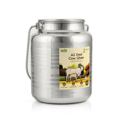 100% Natural A2 Desi Cow Ghee By Kasutam | High In Vitamins, Minerals Healthy Desi Cow Ghee Perfect For Immunity Booster | (5 Litre) 169.0 Ounce | Steel Jar Pack