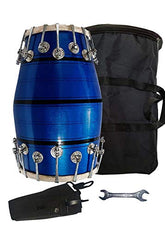 Wooden Musical Instrument Dholak Drum Nuts & Bolt With Full Tool Kit - Blue | Perfectly Symmetric Round Dholak Nickel Plated Bolts & Nuts - Dholak For Festival, Wedding, Satsang | Very Easy To Tune