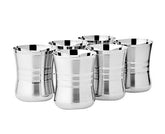 Tableware Silver Stainless Steel Glasses, Set Of 12 - 300ml Each | Mirror Finish Tumbler Drinking Glasses - Tableware Drinkware Tumbler