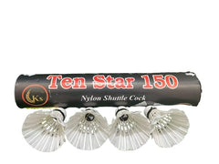 Ten Star 150 Premium White Feather Badminton Shuttlecock For Indoor And Outdoor | Pack Of 10 , With Heavy Cork And Excellent Flite For Beginner