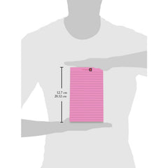 Writing Notepad Ruled 10.5x8.5 Yellow, Pack Of 6 & 5 X 8 Pink, Pack Of 12- Inch 50 -Sheet Lined