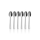 Stainless Steel Lotus Plain Coffee Spoon Set Of 6 Pieces, Silver | Easy To Clean & Dishwasher Safe