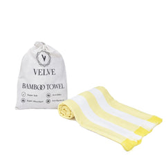 Velve 100% Bamboo Bath Towel 270 Gsm | 2x Softer & Absorbent Than Cotton Towels | Skin Friendly With Non-Toxic Colors (Yellow)