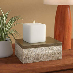 WHITE SQUARE 3 INCH CANDLE | PERFECT FOR RESTURANT & WEDDING DECORATION CANDLES