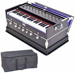 Musical Instrument Harmonium With Carry Bag - 7 Stopper, 39 Keys, Double Bellow, Two Reeds (Base- Male), Tuning 440 Standard Pitch | Two Side Carry Handles, Jaali Frame On Keys