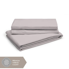 Plain Bedsheet For Single Bed With 1 Pillow Cover | 59 X 87 Inches, Light Grey - Light Weight & Breathable, All Season Comfort Single Bedsheet