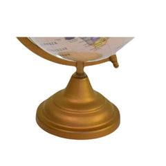 Decorative Globe - Political Globe For Home Decor Or Office Desk Accessory, Painted Iron Arc & Base, Showpiece For Living Room (Brown) Pack Of 1