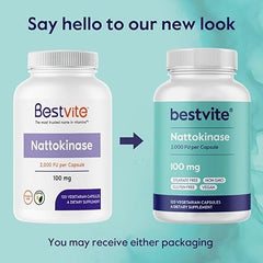 Athinika Nutirions Nattokinase 100mg (2000 Fu) - No Stearates - Vegan - Non Gmo - Gluten Free | 120 Capsules, 200gm 0.4lbs