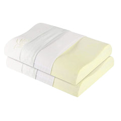 Cervical Pillow, For Neck Pain & Shoulder Pain Relief, White - King Size | Memory Foam Pillow For Sleeping, Orthopedic Contour Pillow For Spondylitis | Removable, Medical Pillow - Pack Of 2