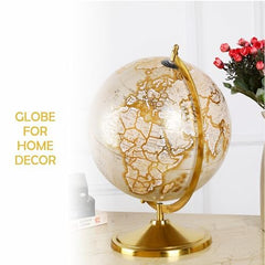 Globe World 10 Inch Dia With Sturdy Gold Stand For Gifting, Home Decor, Office Table, Study Table, Special Occasions & Geography Learning For Boys & Girls, Pack Of 1