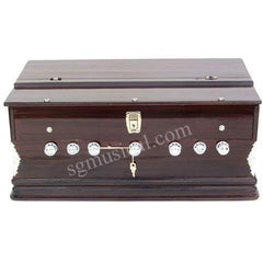 Musical Instrument Harmonium - 7 Stopper, 39 Keys, Double Bellow, Two Reeds (Base- Male) | Tuning 440 Standard Pitch - Two Side Carry Handle, Jaali Frame On Keys