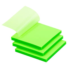 50 Sheets Transparent Sticky Notes | Self Sticky Notes Waterproof Pet Markers | (1 Pad, Green)