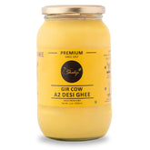 Natural A2 Desi Gir Cow Ghee By Shahji | High In Protein Fiber & Nutrients Healthy Desi Cow Ghee For Muscles | (1 Litr) 33.8 Ounce | Jar Pack