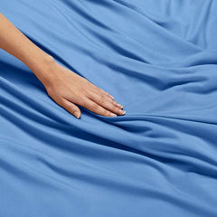 Premium Solid Plain Single Bedsheet With 1 Pillow Cover | Size 60 X 90 Inches, Light Blue | 300 Thread Count Microfiber For Single Bedsheet