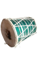 Pure Handmade Miniature Musical Instruments Wooden Kids Dholak - Green | Perfectly Symmetric Round Dholak - Dholak For Festival, Wedding, Satsang | Punjabi Dhol Drum, Housewarming Gifts