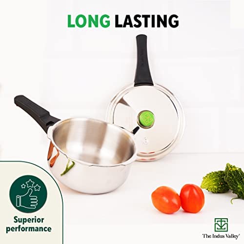 Tri-Ply Stainless Steel Outer Lid Pressure Pan For 2-3 People - Small, 3 Liters, 1.8 Kg | Induction Friendly, ISI-Certified, Nonstick 3-Layer Body, 100% Pure & Toxin-Free, 5 Years Warranty Tri-Ply Stainless Steel Outer Lid Pressure Pan For 2-3 People - Small, 3 Liters, 1.8 Kg | Induction Friendly, ISI-Certified, Nonstick 3-Layer Body, 100% Pure & Toxin-Free, 5 Years Warranty