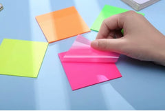 Transparent Sticky Notes Self Adhesive Memo Pad Bookmark Point Yellow, Pink, Blue - 150 Sheets