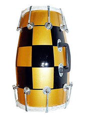 Wooden Musical Dholak Instrument Drum Nuts & Bolt With Bag - Light Yellow | Perfectly Symmetric Round Dholak - Dholak For Festival, Wedding, Satsang | Very Easy To Tune