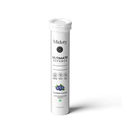 Miduty By Palak Notes Ultimate Defence, Amla Extract , Vitamin C , Wheatgrass , Immune Support Booster | Blueberry Flavour - 20 Effervescent Tablets , 50gm 0.1lbs