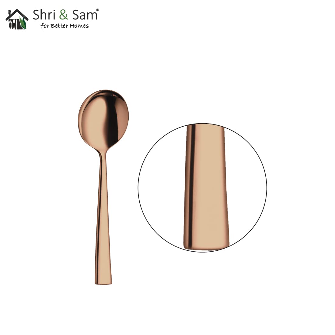Stainless Steel Lotus Plain Rose Gold PVD Coating Desert Soup Spoon Set Of 6 Pieces | Easy To Clean & Dishwasher Safe Stainless Steel Lotus Plain Rose Gold PVD Coating Desert Soup Spoon Set Of 6 Pieces | Easy To Clean & Dishwasher Safe