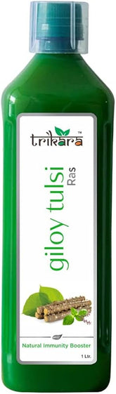 Trikara Giloy Tulsi Ras, Helps In Elevating Your Immunity, Enriched With Nutrients, Boost Your Immunity System & Maintain A Healthy Lifestyle | 1 Litre 2.2lbs