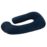 Pregnancy Pillow, G Shaped Pillow, Maternity Pillow For Sleeping - Navy Blue | 100% Cotton Pillow For Pregnant Mothers With Breathable & No Heat Fabric - Full Body Support For Better Sleep