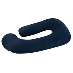 Pregnancy Pillow, G Shaped Pillow, Maternity Pillow For Sleeping - Navy Blue | 100% Cotton Pillow For Pregnant Mothers With Breathable & No Heat Fabric - Full Body Support For Better Sleep
