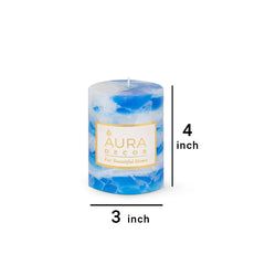 SEABREEZE CHUNK HIGHLY FRAGRANCE PILLAR CANDLE 4INCH | BEST FOR CANDLIGHT DINNER