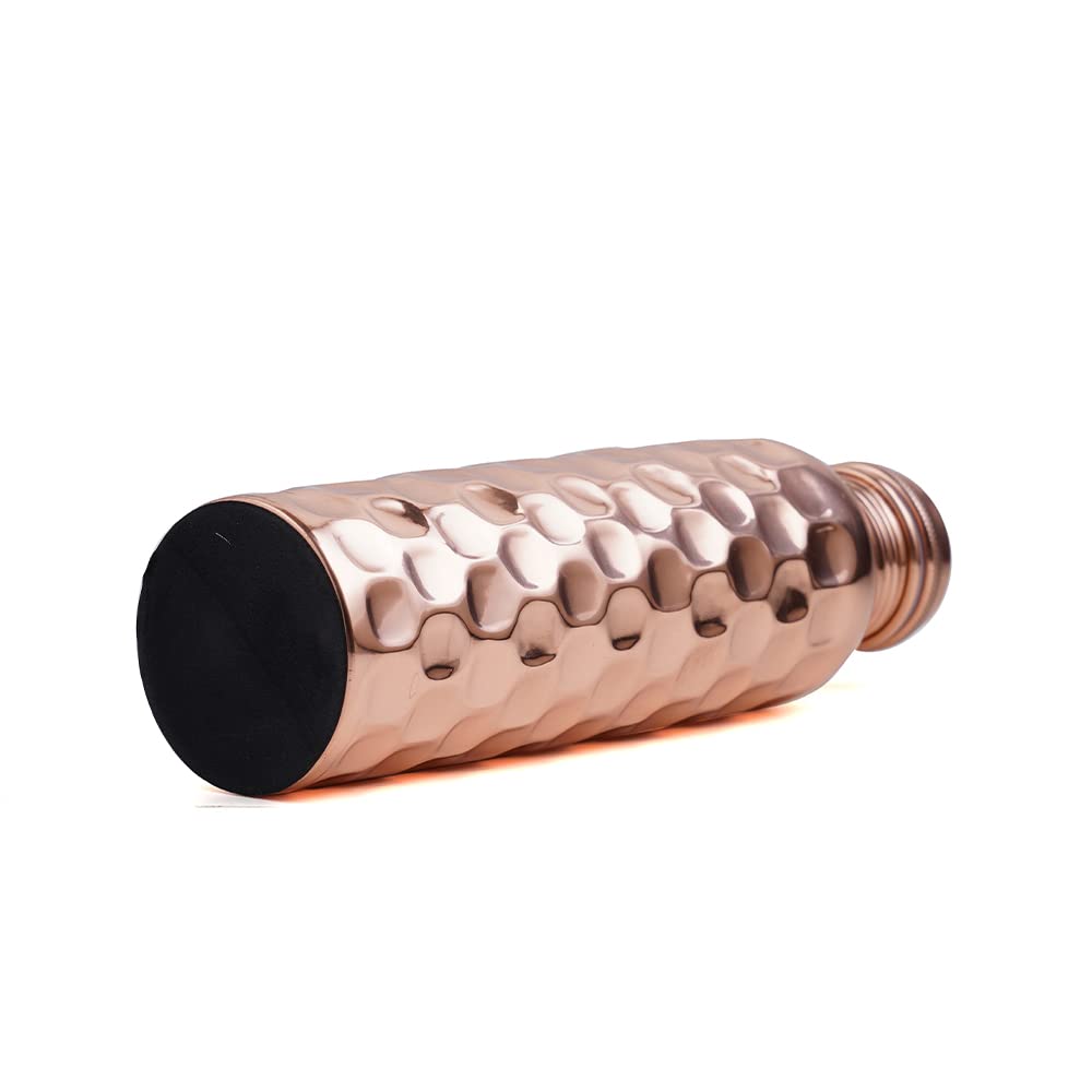 Diamond Cut Copper Bottle For Home, School, College & Office - 1 Liter, 222 Grams, Leak Proof | Rust Proof, Easy To Carry, Pure & Healthy, 100% Toxin Free Diamond Cut Copper Bottle For Home, School, College & Office - 1 Liter, 222 Grams, Leak Proof | Rust Proof, Easy To Carry, Pure & Healthy, 100% Toxin Free