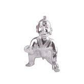 Laddoo Gopal God Idol | White Metal | Silver Color, Metal, Idol Size - 18 Cm, Religious, Ideal For Gift & Decoration Purpose, Home DƩcor, Traditional Style, Bal Gopal Statue