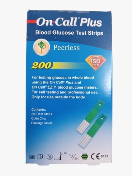 Drchem On Call Plus Blood Glucose Test Strips 200 Strips Ref : G133-119 Original Quality Drchem On Call Plus Blood Glucose Test Strips 200 Strips Ref : G133-119 Original Quality
