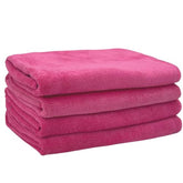 Showstopper Super Soft Microfiber Hand Towels 800 Gsm | Ultra Absorbent, Lint-Free, Scratch-Free, Quick-Dry, Gym & Workout Towels - Set Of 4 (Pink)
