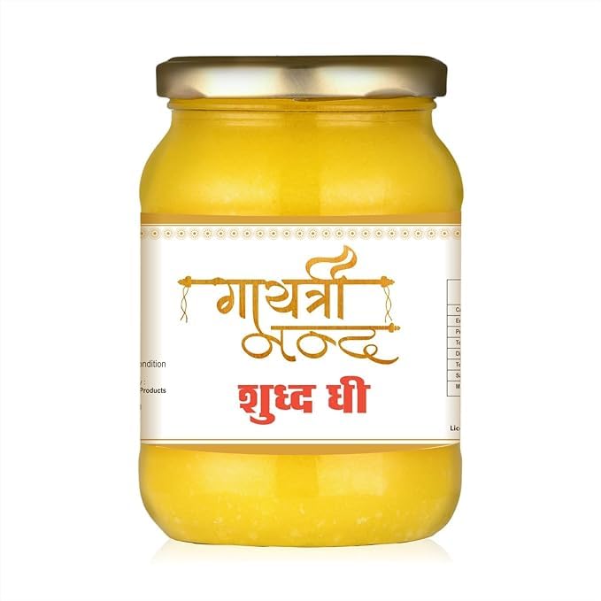 Pure Shudh Desi Ghee By Gayatari Nand | Natural & Healthy Vedic Bilona Method Desi Ghee Good For Brain Health | (1 Litre) 33.8 Ounce | Jar Pack