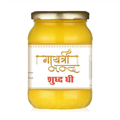 Pure Shudh Desi Ghee By Gayatari Nand | Natural & Healthy Vedic Bilona Method Desi Ghee Good For Brain Health | (1 Litre) 33.8 Ounce | Jar Pack