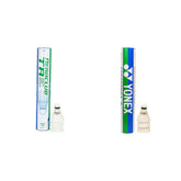 Yonex Aero Club TR Pack Of 12 + Aerosensa 2 Pack Of 12 Feather Badminton Shuttlecocks For Intermidiate Players | White