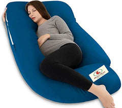 Premium Multipurpose Microfiber Pregnancy Pillow For Pregnant Women - Sea Blue | Cotton Pillow, Zippered Cover, Lightweight, Removable Cover, Full Body Pillow, Soft Pillow - Pack Of 1