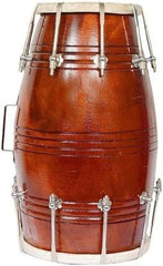 Handmade Nut & Bolts Dholak - Brown | Perfectly Symmetric Round Dholak - Dholak For Festival, Wedding, Satsang | Very Easy To Tune