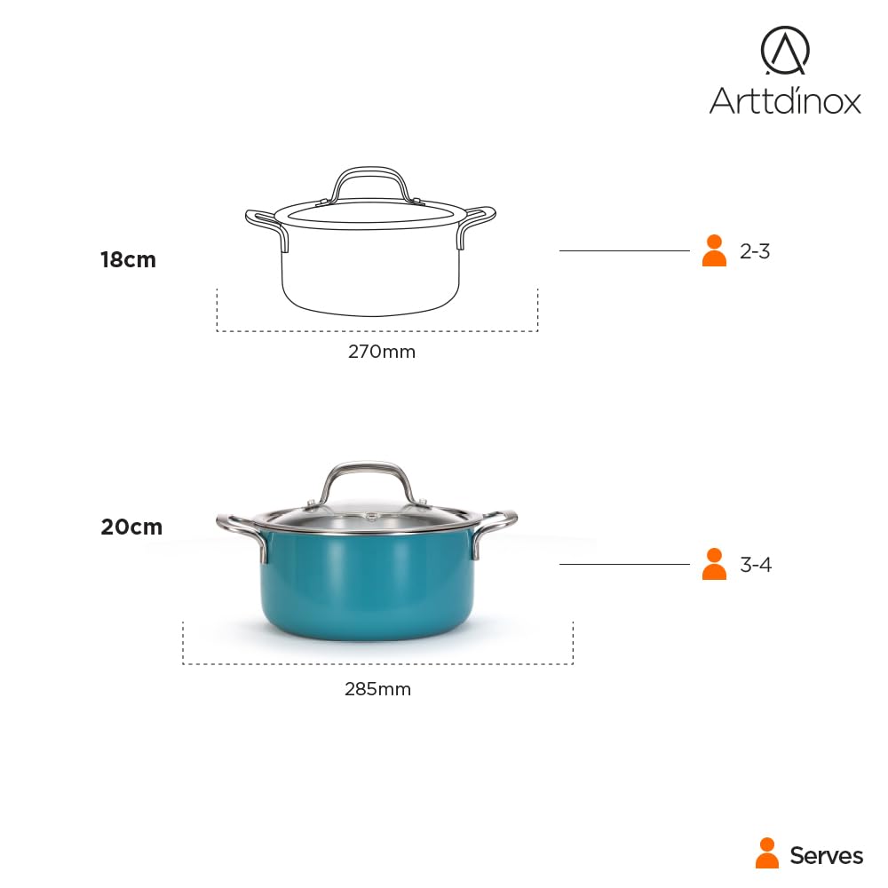 Vida Stainless Steel Triply Pot With Glass Lid - 20 Cm, 3 Liters | Bhagona For Biryani, Pulao, Halwa, Curries - Rivet Less Handle | Induction & Gas Base - Stock Pot With Lid Vida Stainless Steel Triply Pot With Glass Lid - 20 Cm, 3 Liters | Bhagona For Biryani, Pulao, Halwa, Curries - Rivet Less Handle | Induction & Gas Base - Stock Pot With Lid