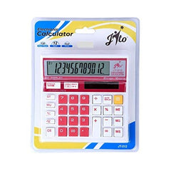 Jito JT-512 White- Pink Electronic Calculator With 18 Months Warranty | 12 Digits , Check & Correct
