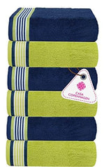 Casa Copenhagen Germany Design Cotton Hand Towel 740 Gsm (California Blue & California Green)- 6 Pcs