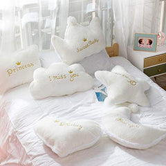 Polyester Cot Cushion Pillow, Bed & Sofa Pillow, White Color - 35 X 35 Cm | Super Soft Cushions, Washable, For Living Room, Kids Room, Bed Room - Pack Of 1