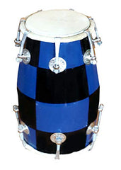 Baby Dholak Musical Instrument Drum Nuts N Bolt With Tool Kit - Blue Color | Dholak For Festival, Wedding, Satsang - Very Easy To Tune | Nickel Plated Bolts & Nuts, Tuning Spanner Included
