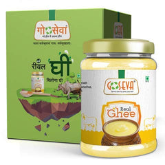 Organic Natural Real Bilona Ghee By Goseva | High In Protein Fiber Healthy Desi Ghee Good For Weight Management | (500ml) 16.9 Ounce | Jar Pack